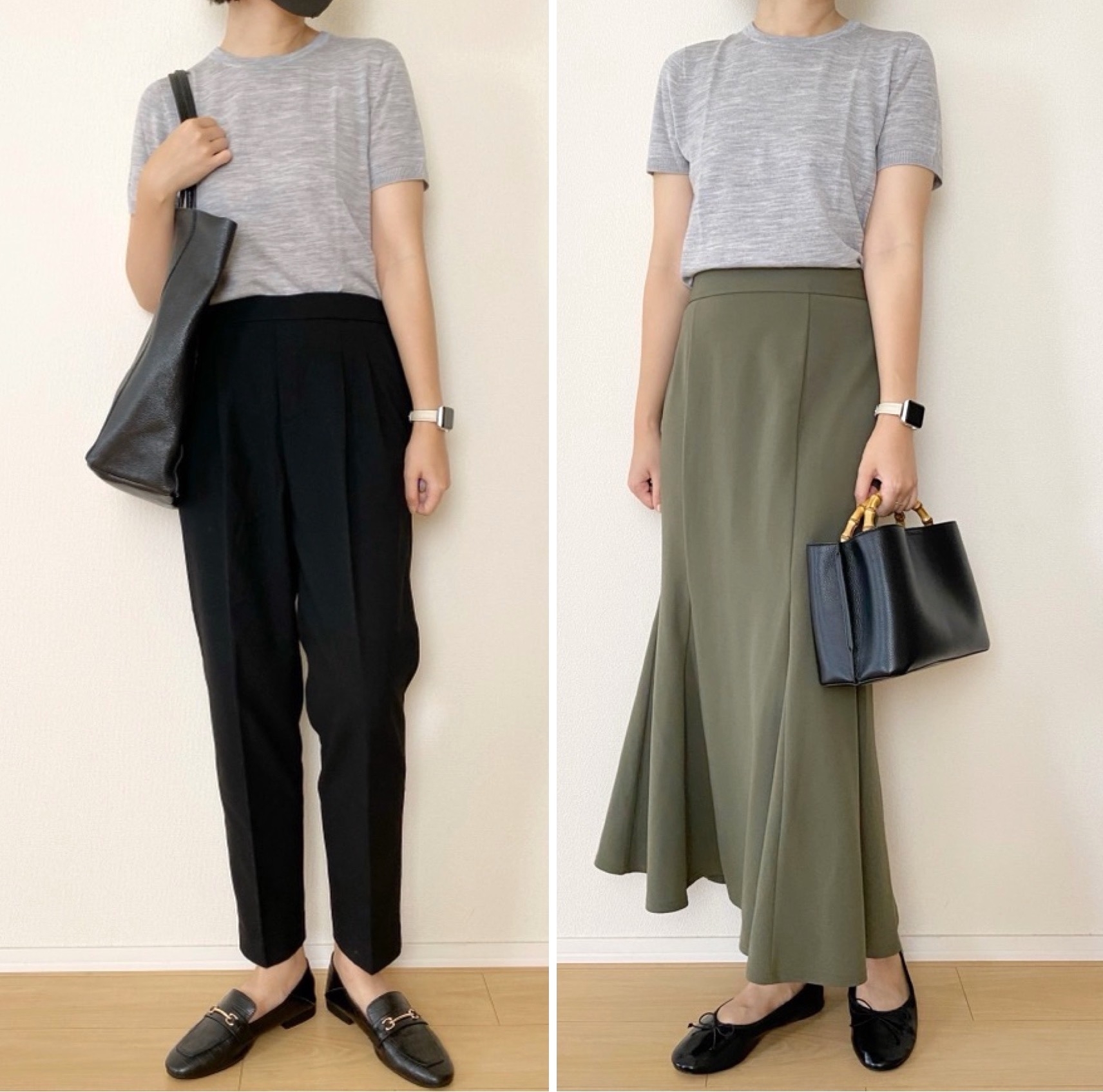 ユニクロのおすすめファッションアイテム「メリノクルーネックセーター」のコーディネート