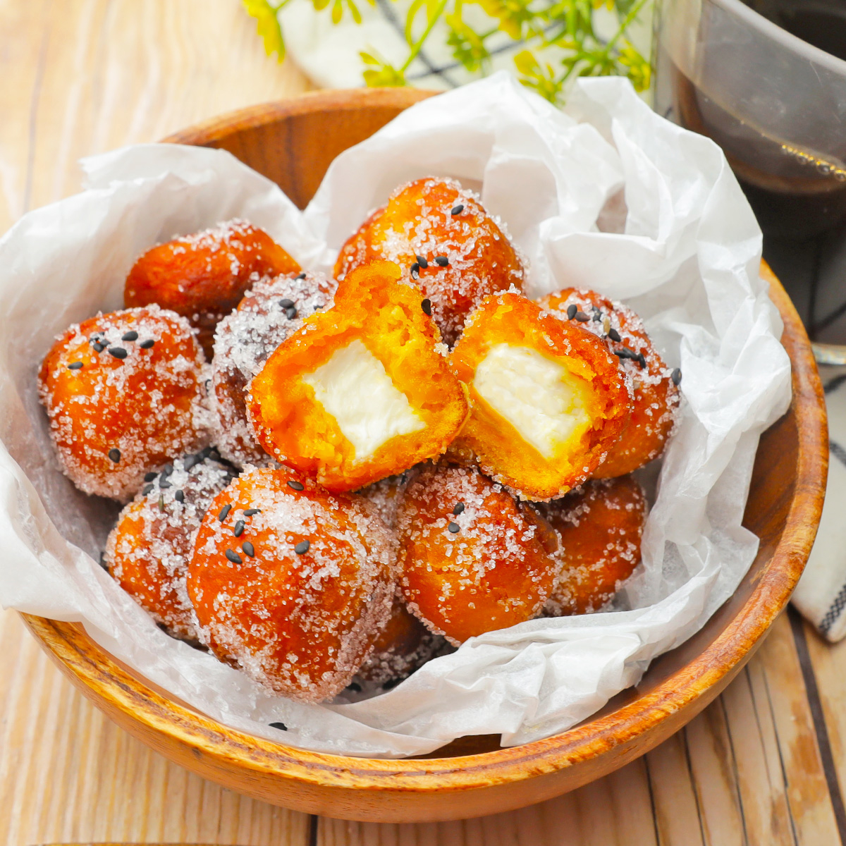 かぼちゃの簡単おやつ】ホットケーキミックスを混ぜるだけ！かぼちゃ