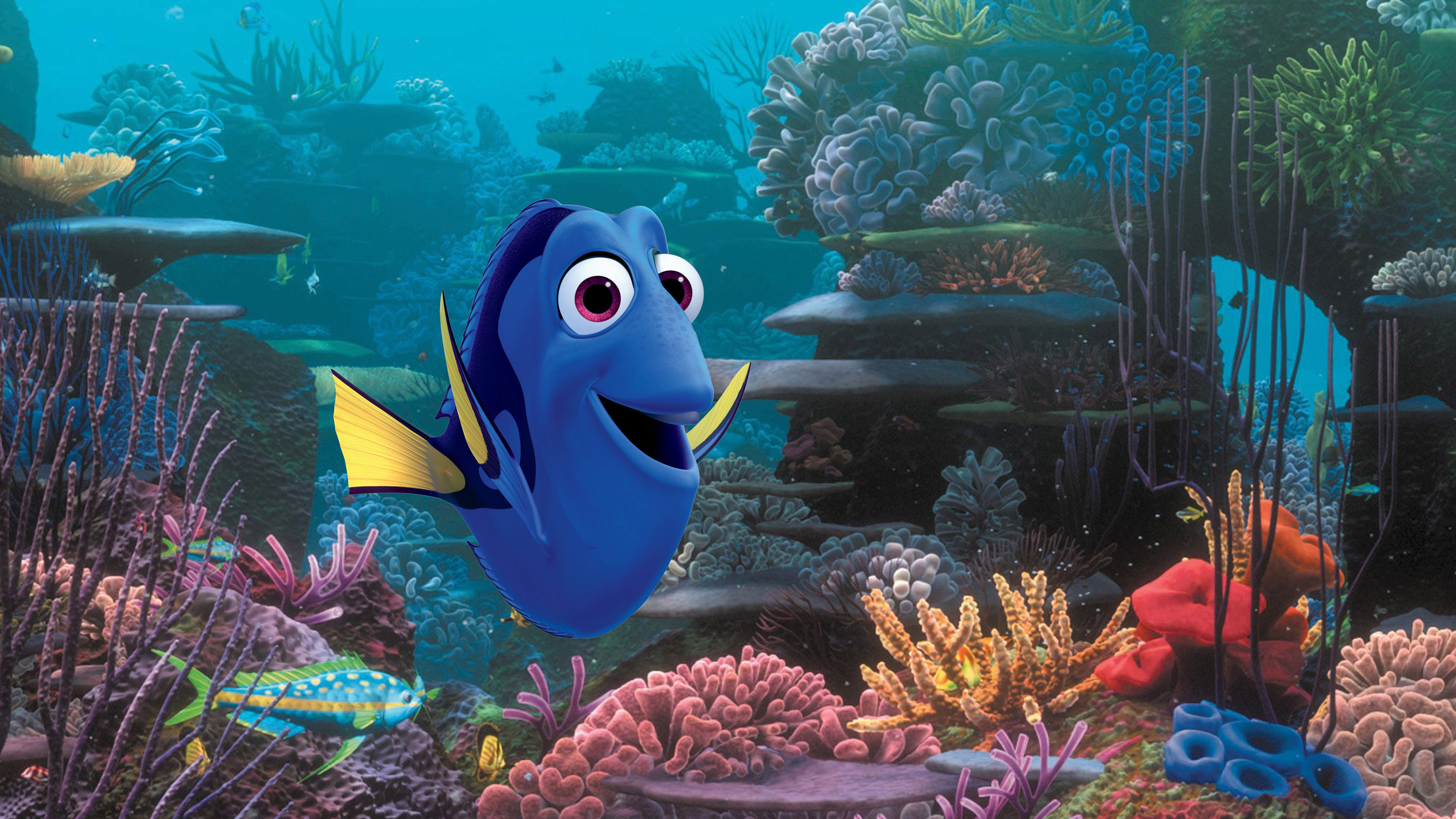 Dory swimming in the ocean in "Finding Dory"