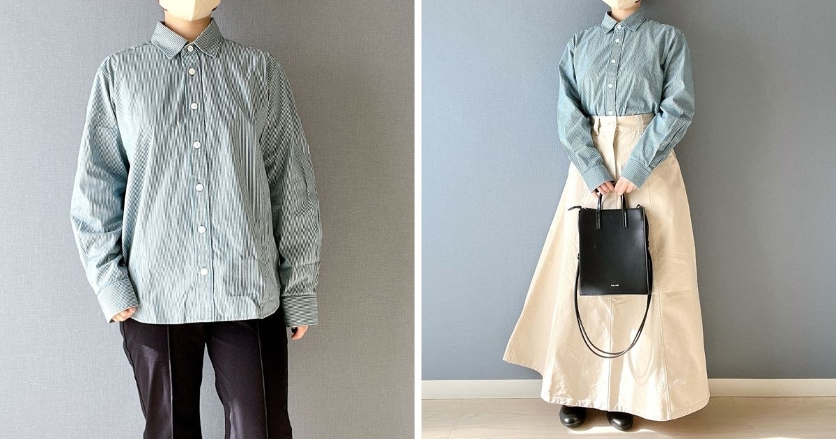 無印良品のオススメのシャツ「婦人 洗いざらし ブロードレギュラーカラー長袖シャツ」