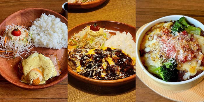 びっくりドンキーのおすすめフード「ベーコンエッグベネバーグディッシュ」「オムデミチーズバーグディッシュ」「焼きカリーライス」