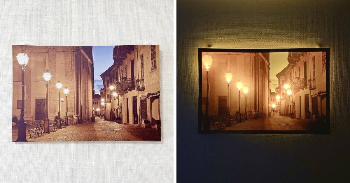 ニトリのおしゃれアイテム「LEDキャンバスポスター（ストリートランプ）」