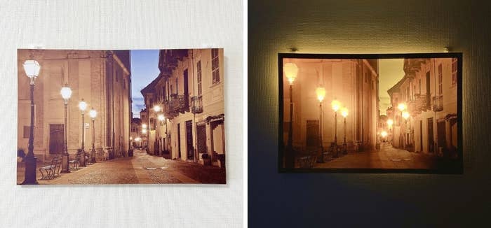 ニトリのおしゃれアイテム「LEDキャンバスポスター(ストリートランプ)」