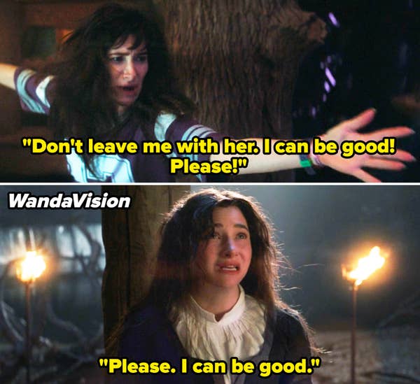 Agatha saying, &quot;I can be good! Please&quot; in both &quot;Agatha All Along&quot; and &quot;WandaVision&quot;