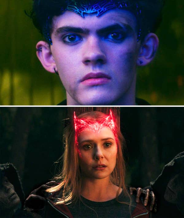 Teen with a blue crown vs Wanda with a red crown