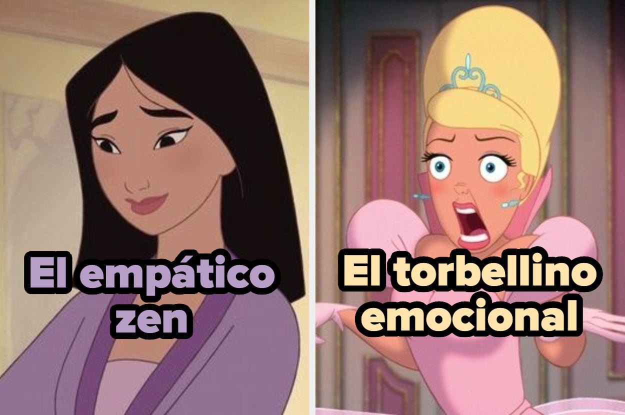 Mulan serena junto a Charlotte LaBouff sorprendida. Texto: "El empático zen" y "El torbellino emocional"