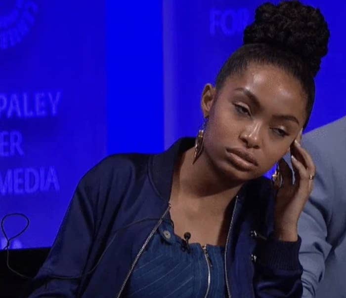 Yara Shahidi rolling her eyes
