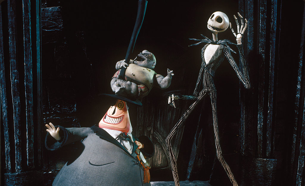 The Mayor and Jack Skellington from &quot;The Nightmare Before Christmas&quot; stand with an excited expression