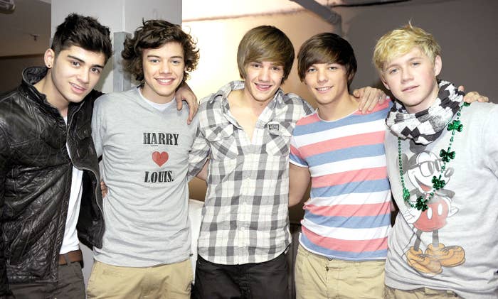 A closeup of One Direction