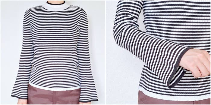 ハニーズ】2689円の「楽ちんトップス」着心地よすぎて買って大正解…！腕がスラッと長く見えるデザインが最高です！《着用レビュー》