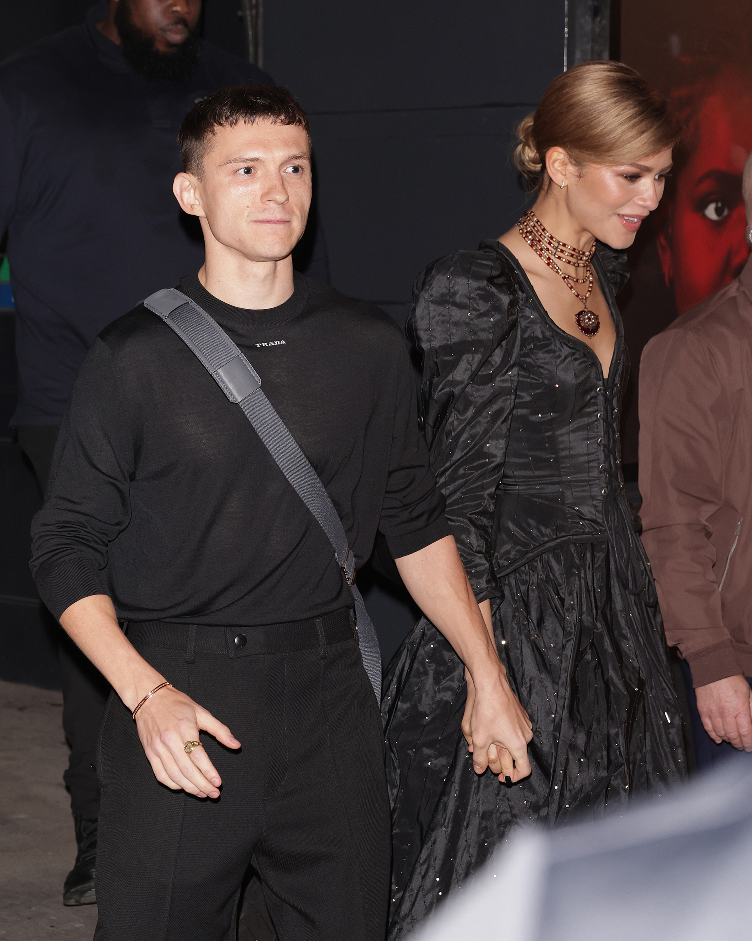 Zendaya and Tom Holland hold hands while leaving his Romeo and Juliet opening night