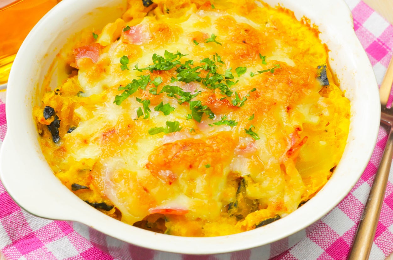 かぼちゃをつぶして焼くだけ】ホクホクで激ウマ！かぼちゃの簡単 