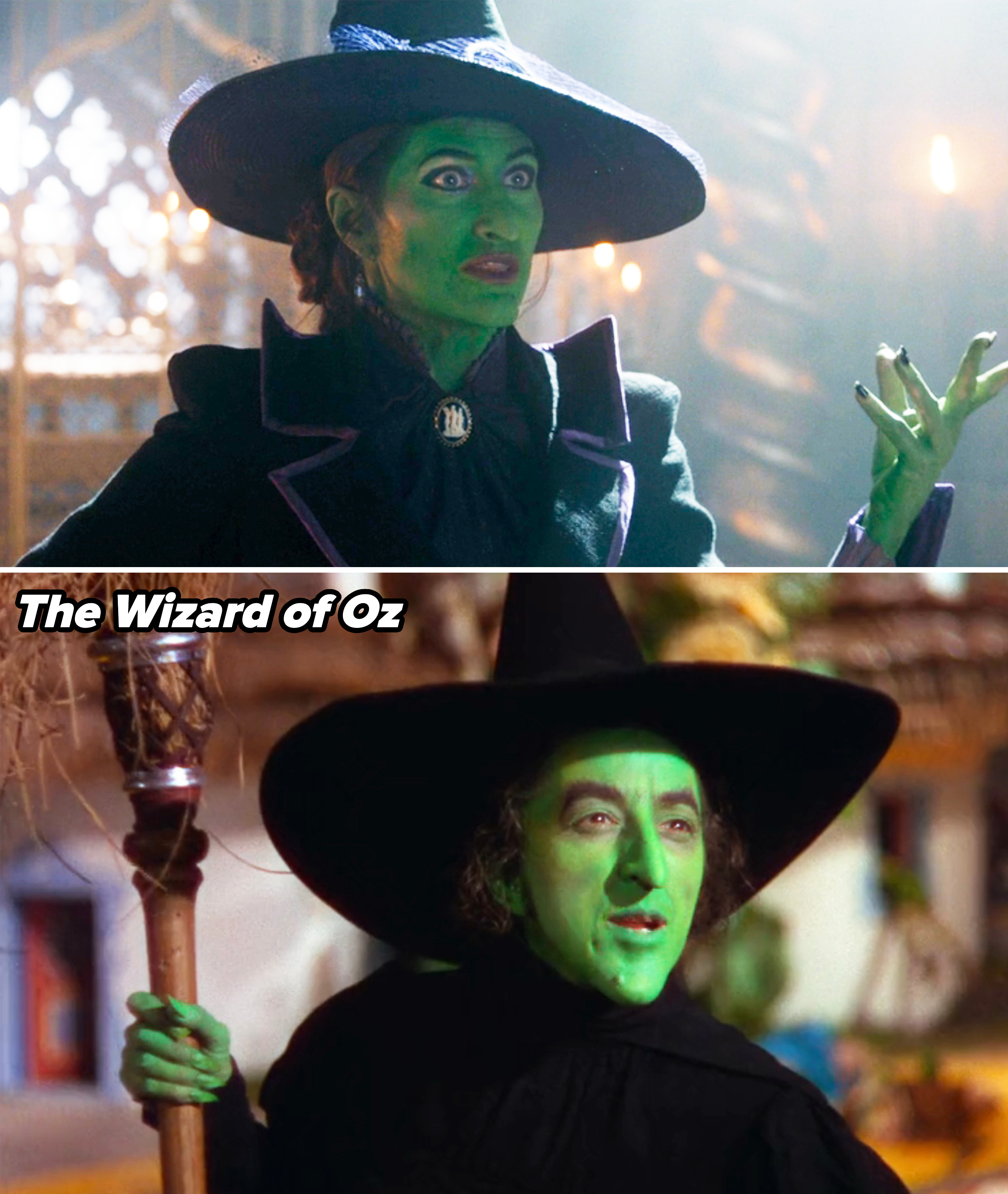 Agatha as the Wicked Witch of the West vs the character in The Wizard of Oz