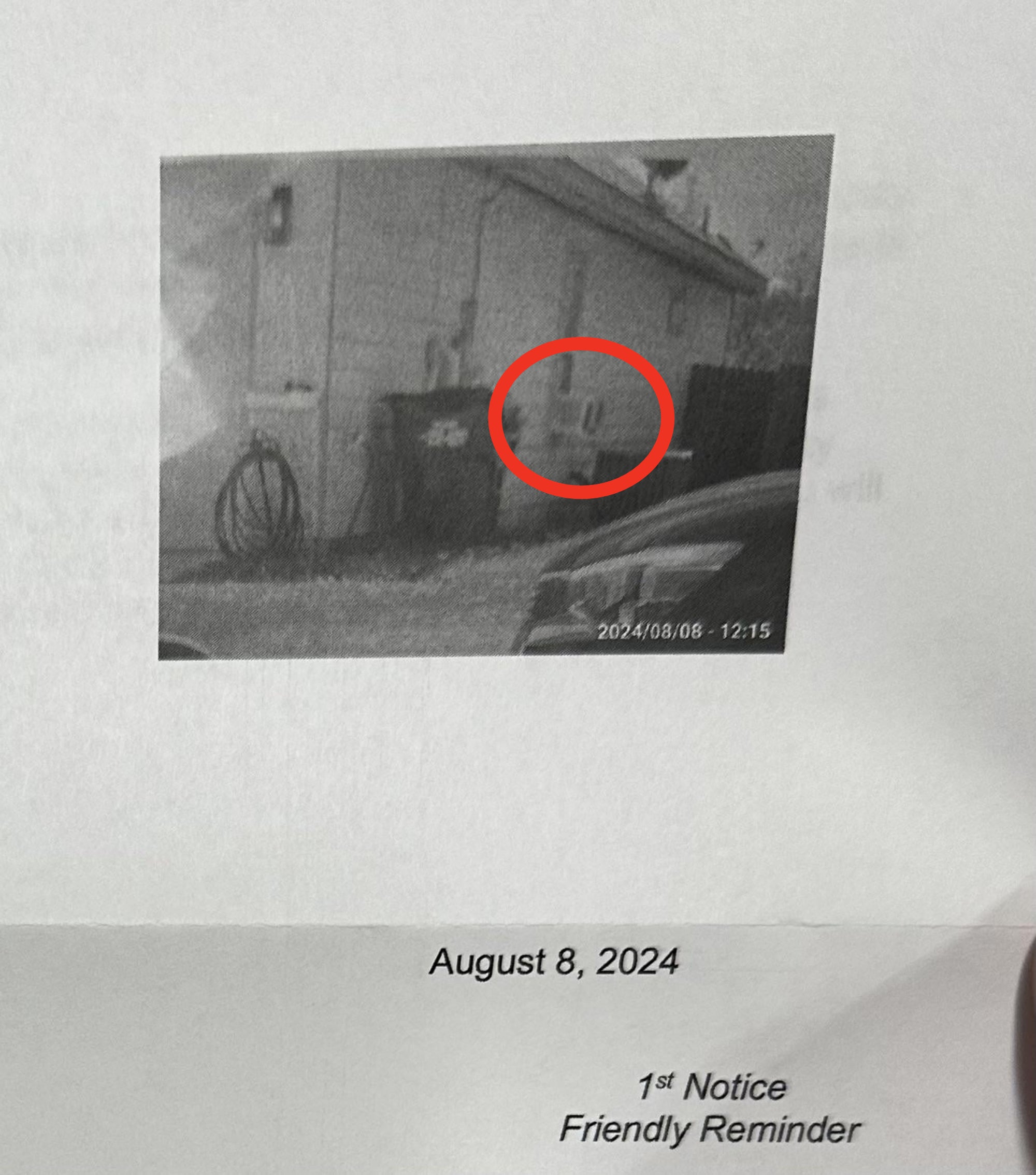 "August 8, 2024, 1st Notice, Friendly Reminder."