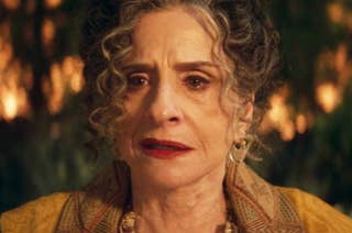 Patti LuPone as Lilia looking emotional in a scene from 