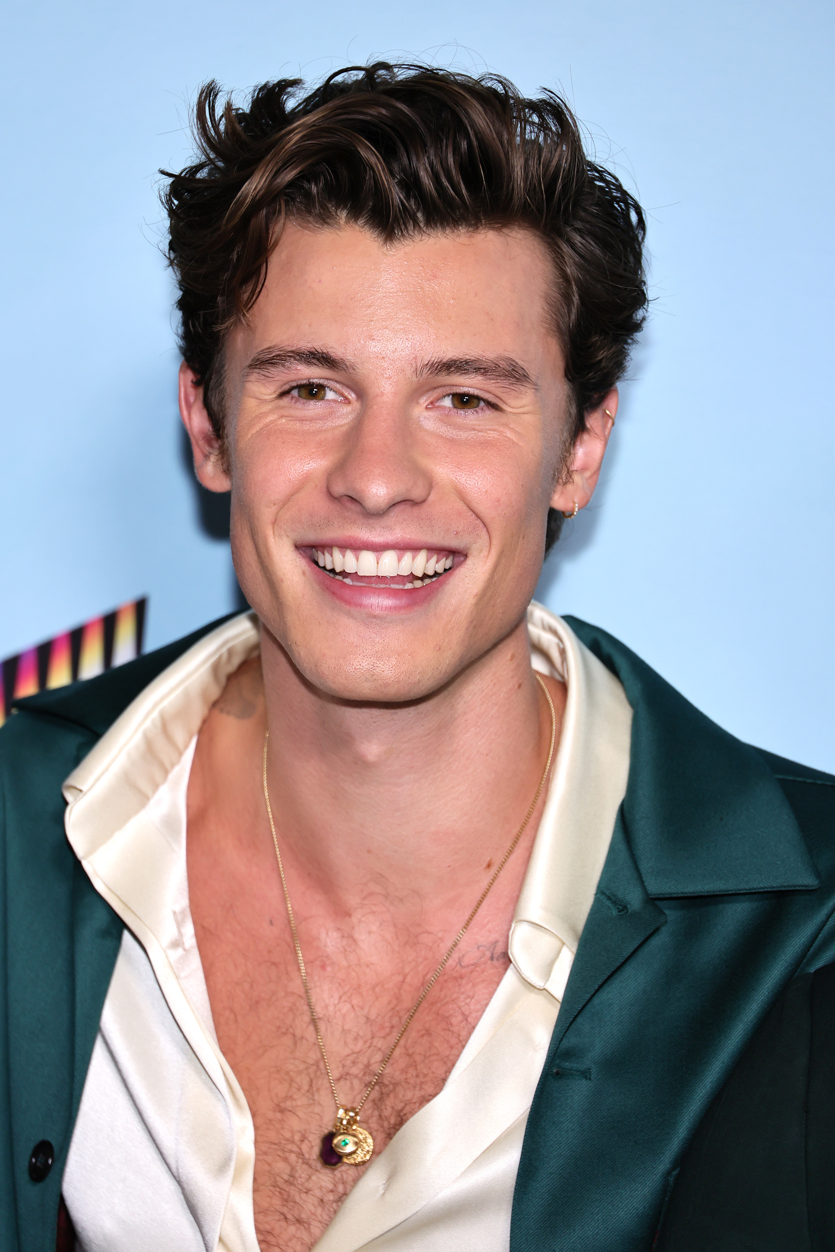 A closeup of Shawn Mendes smiling