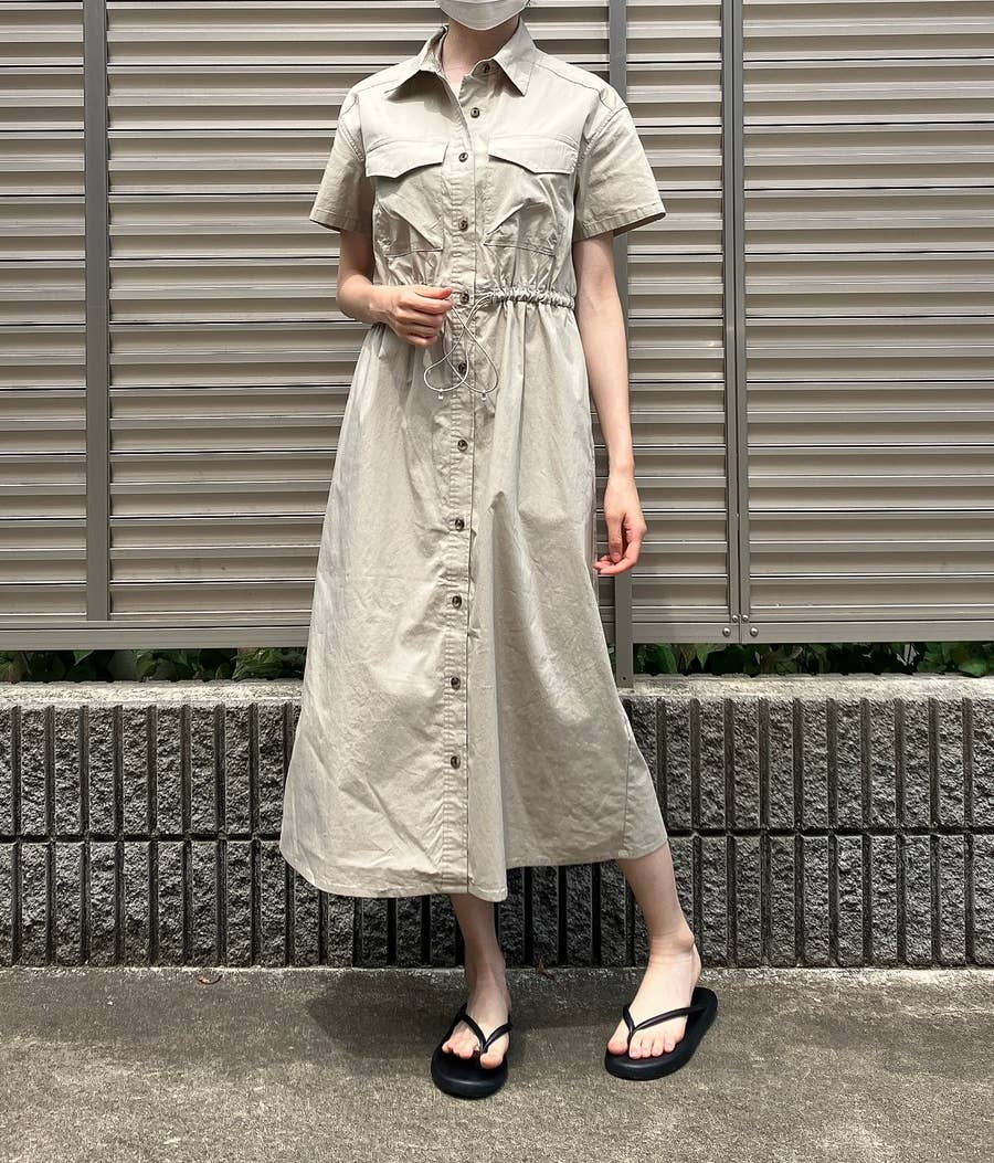橋本環奈さん着用】コードレースコンビシャツワンピース 取り付ける