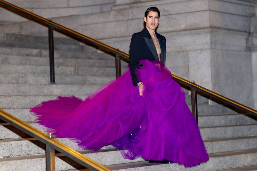 darren criss purple dress Darren Criss Shirtless And Wearing A Purple Dress