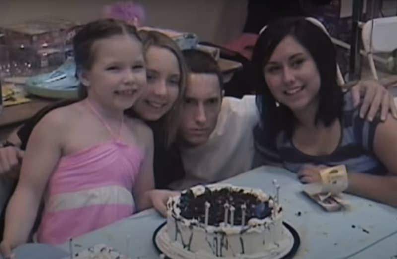 Eminem with his three children when they were young