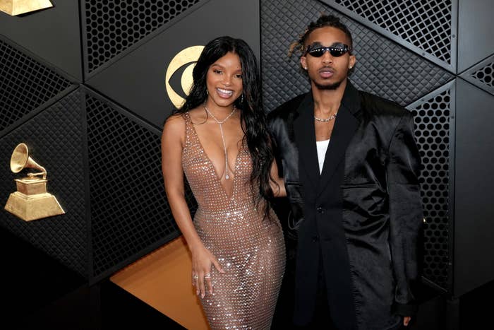 Halle Bailey and DDG on the red carpet