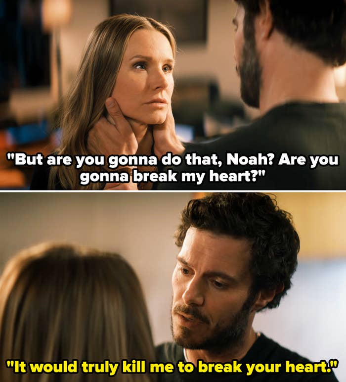 A scene from &quot;Nobody Wants This&quot; where Noah tells Joanne it would kill him to ever break her heart