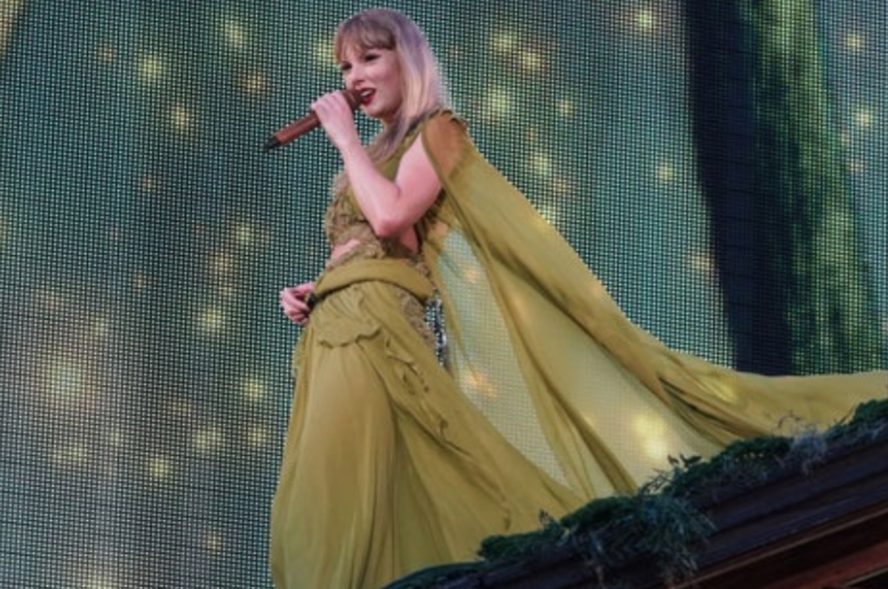 Taylor Swift performing at The Eras Tour