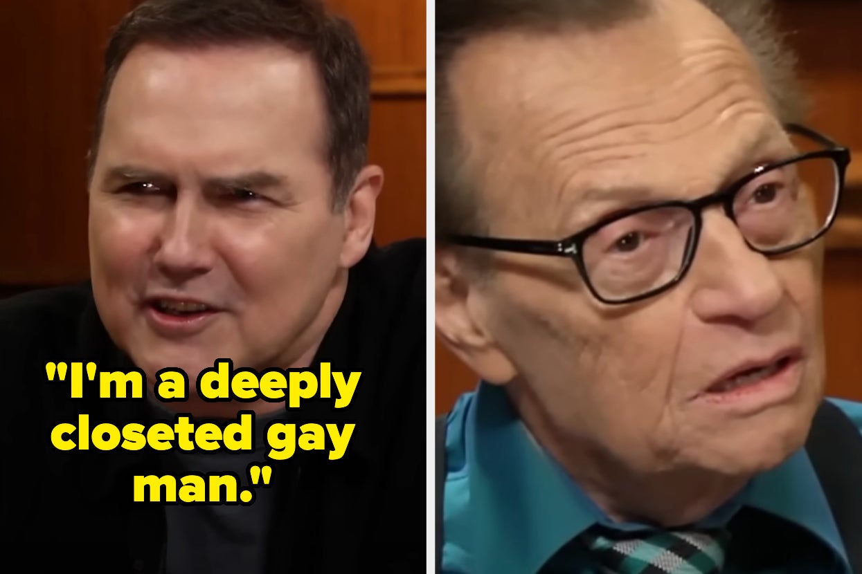 Two images of men talking. The left image shows a man with a serious expression. The right image features an older man wearing glasses and a tie