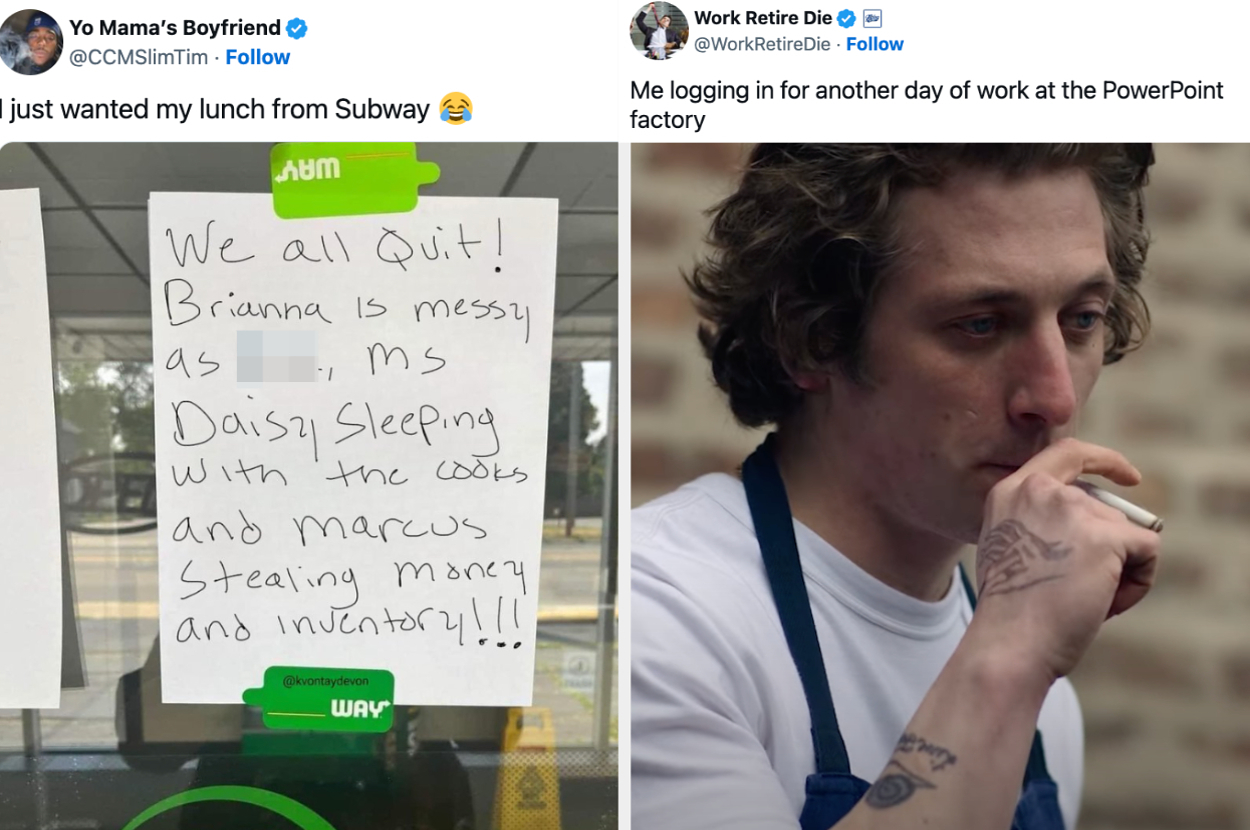 A note about quitting Subway due to workplace issues vs Carmywearing an apron and smoking