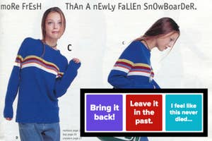 Collage of retro MTV and Liquid Television scenes with poll options: "Bring it back!", "Leave it in the past.", "I feel like this never died..."