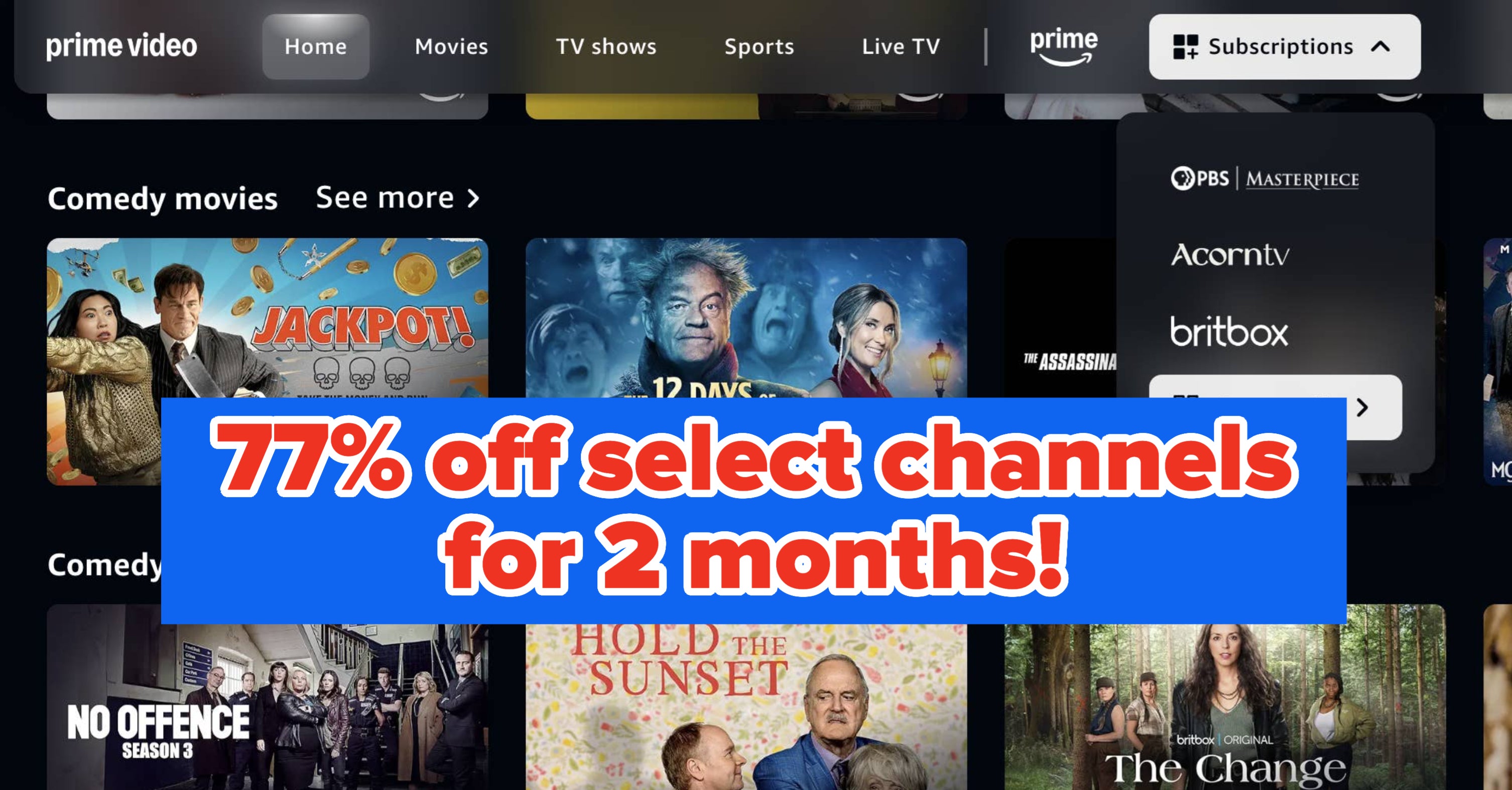 Amazon Prime Video Black Friday Deals Up To 77 Off Select Channels