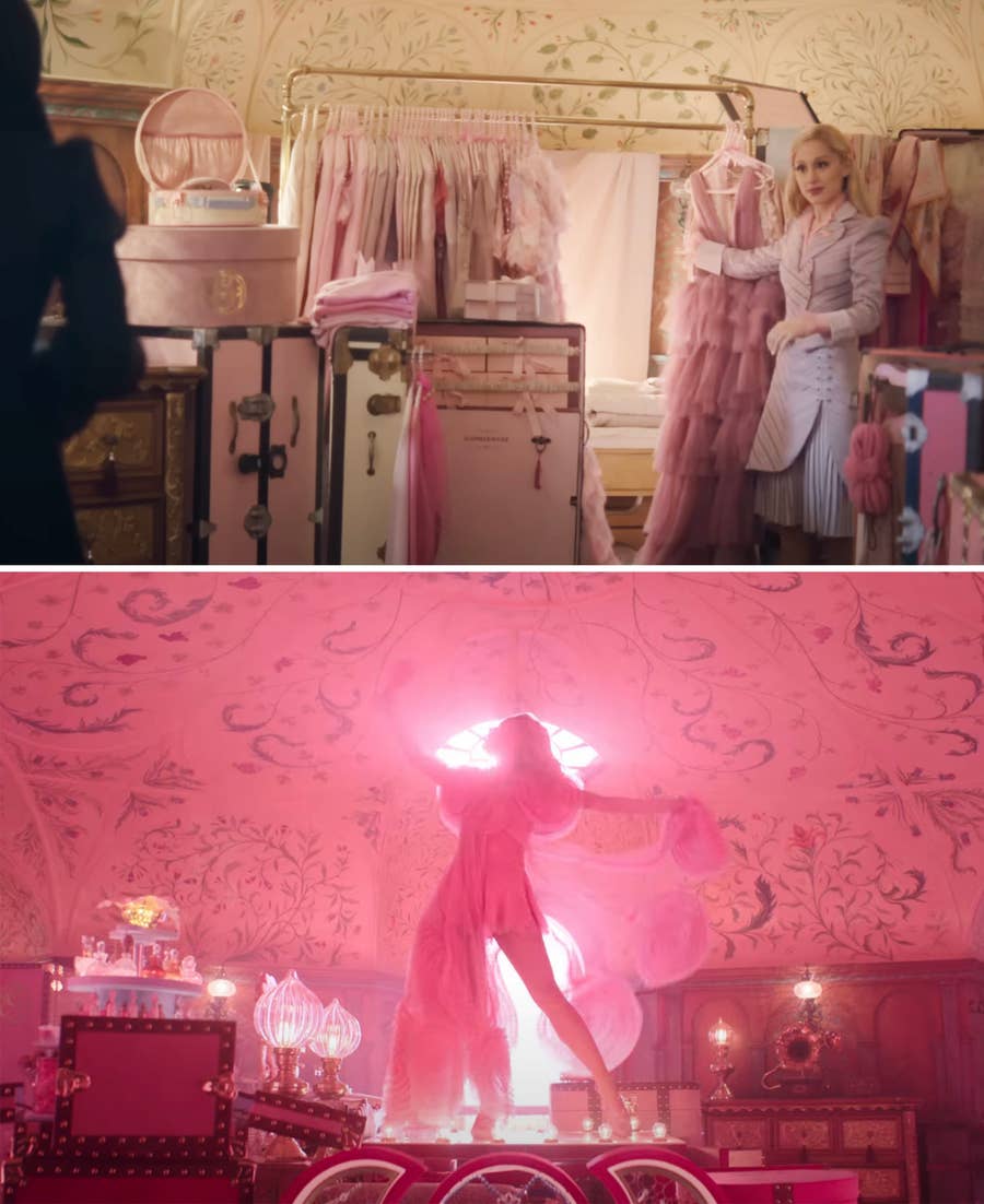 open lace back dress Movie Wicked 2024 Glinda Women Pink Outift Cosplay Costume Outfits Hal –  TrendsinCosplay