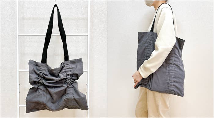 THREE グレー トートバッグ エコバッグ THREE グレー トートバッグ エコバッグ