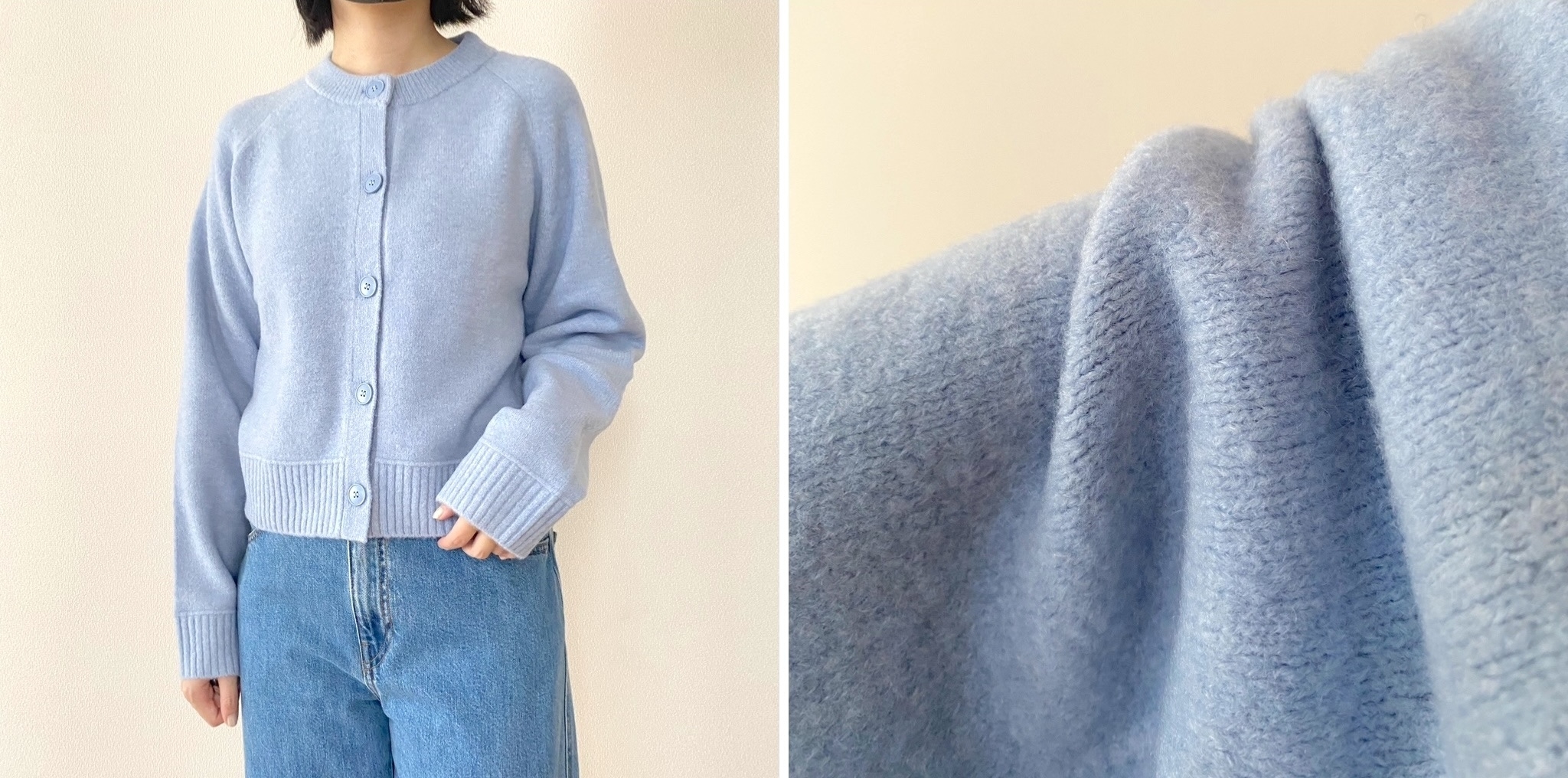 美品♡近年♡フォクシー アジュール ショート丈 カーディガン ブルー 38 美品♡近年♡フォクシー アジュール ショート丈 カーディガン