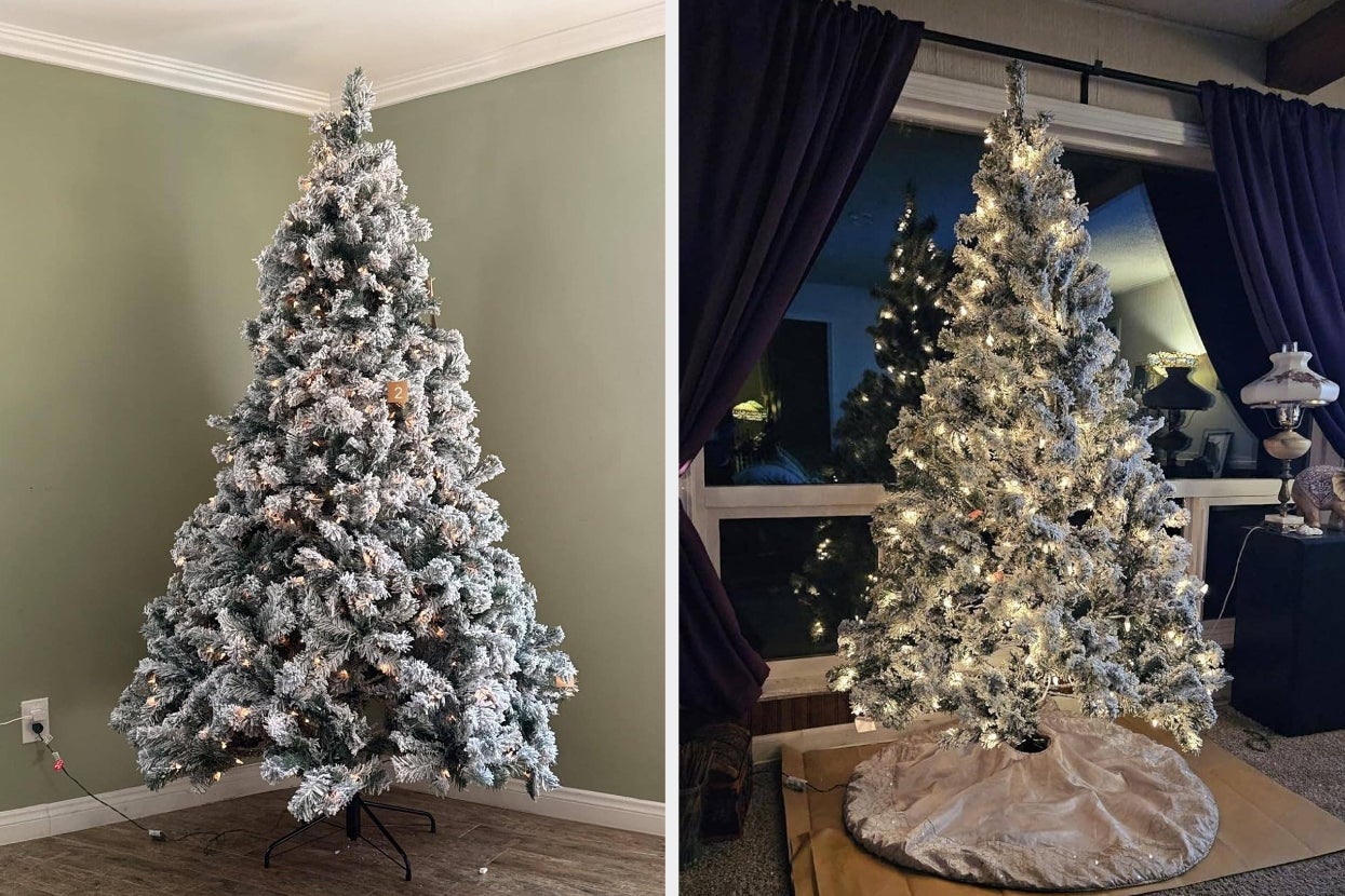 This 6.5-Foot Flocked Christmas Tree Is Under $85. Grab It Now Before The Coupon Disappears.