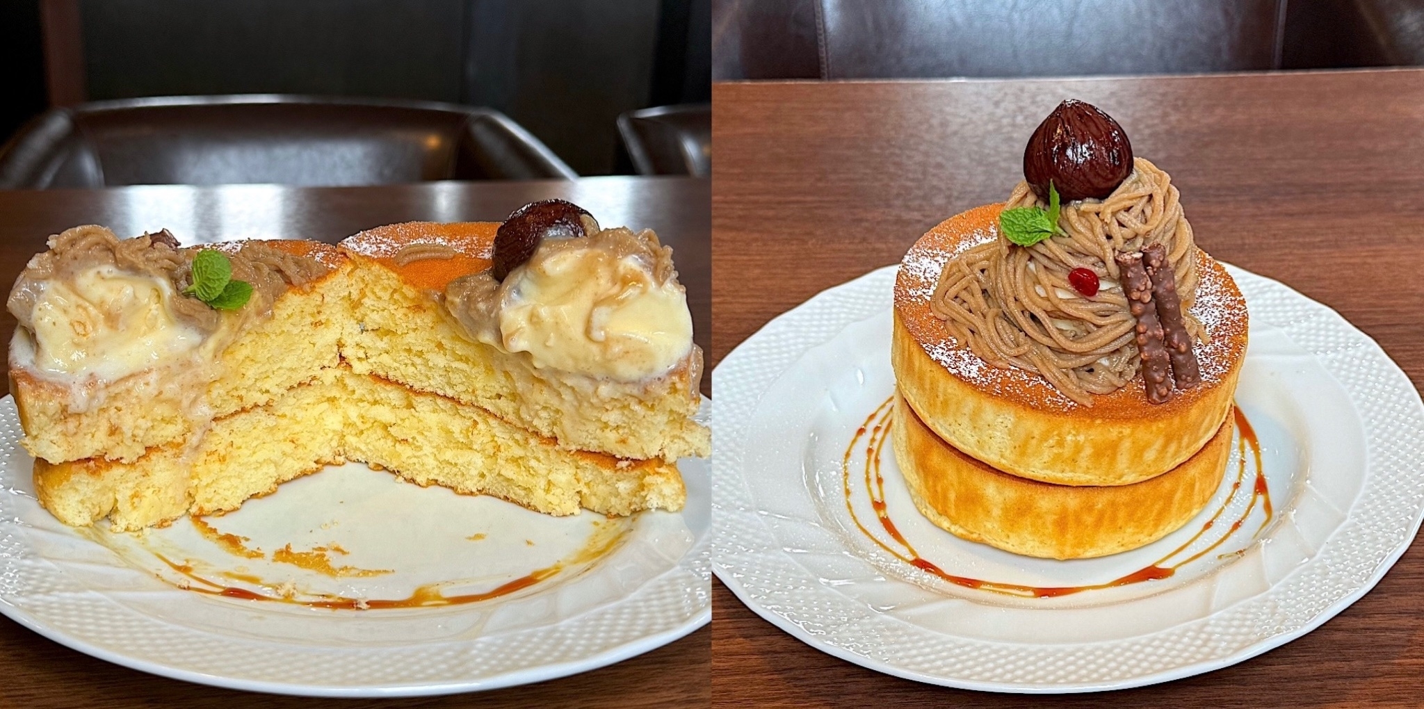 パンケーキ　オーダー 星乃珈琲の「栗のスフレパンケーキ」を食べてみた感想（秋限定