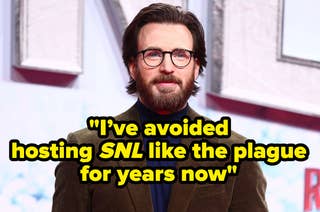 Person wearing glasses and a suit with text: 