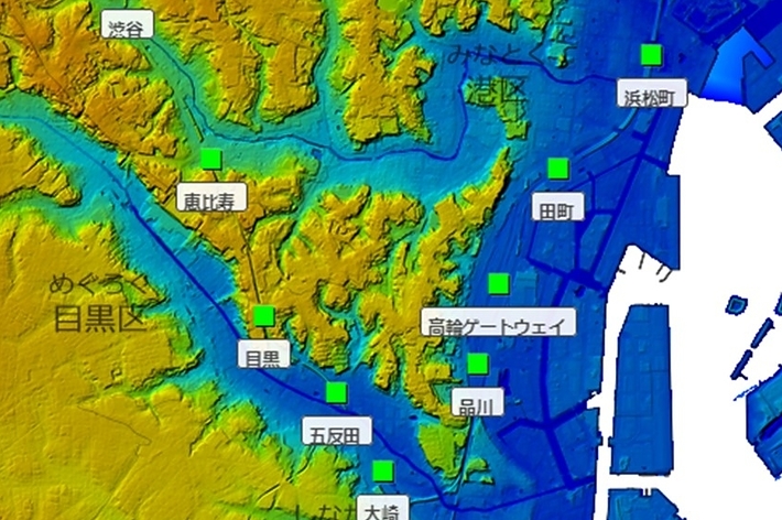 『地理院地図』を用いた東京の地図 地理Bの旅さん（@chiri_b_geo）のXより