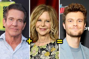 Three people are shown in side-by-side photos with mathematical symbols between them, indicating a playful comparison or combination