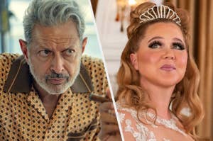 Split image of Jeff Goldblum in "Kaos" and Amy Schumer in "Life & Beth."