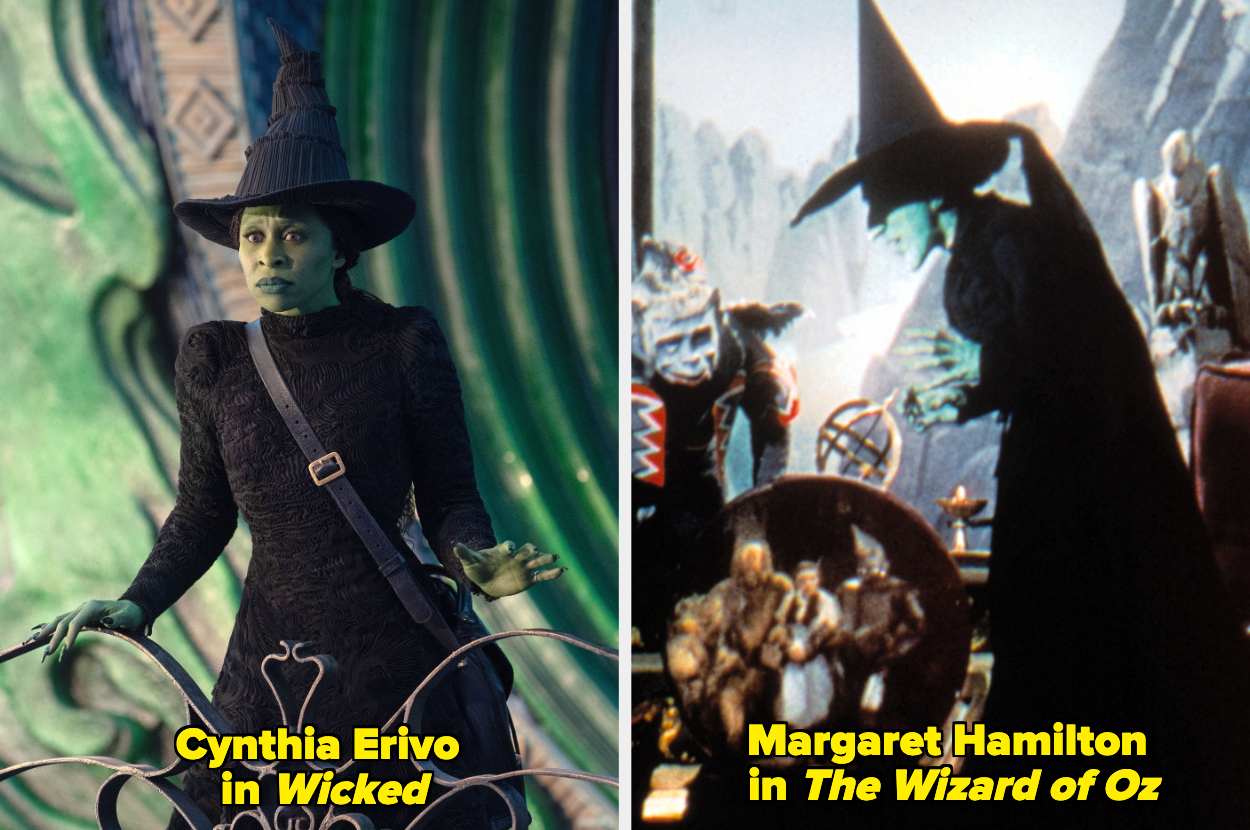 Cynthia Erivo and Margaret Hamilton both dressed as the Wicked Witch, from "Wicked" and "The Wizard of Oz" respectively
