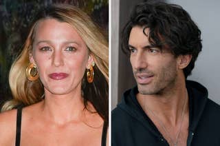 Two people are pictured, one wearing gold hoop earrings and the other in casual attire with a pensive expression