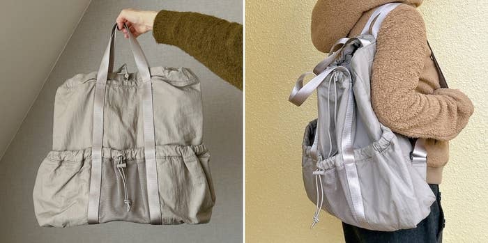 GUの「ナイロン2WAYトートバッグ」