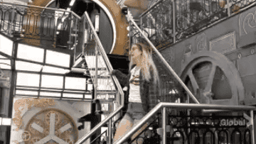 sarah falls down the stairs