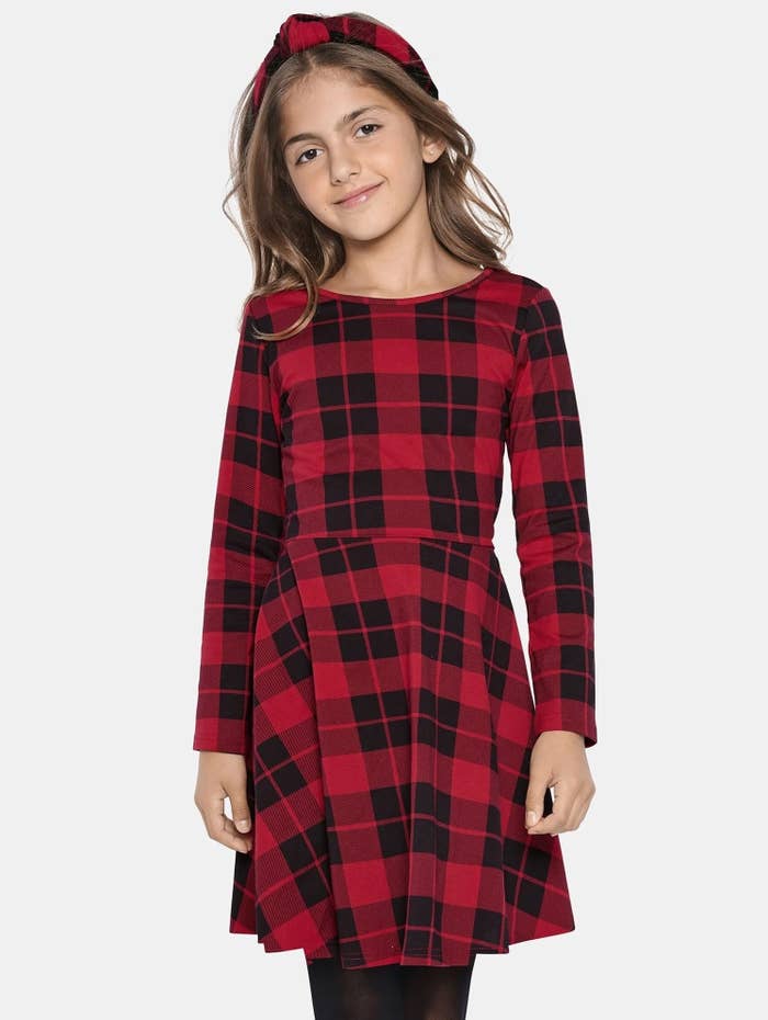 childrens place holiday dress The Novella Dress in Red Plaid | Women's Dresses