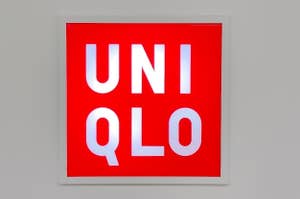 Uniqlo logo on a red background