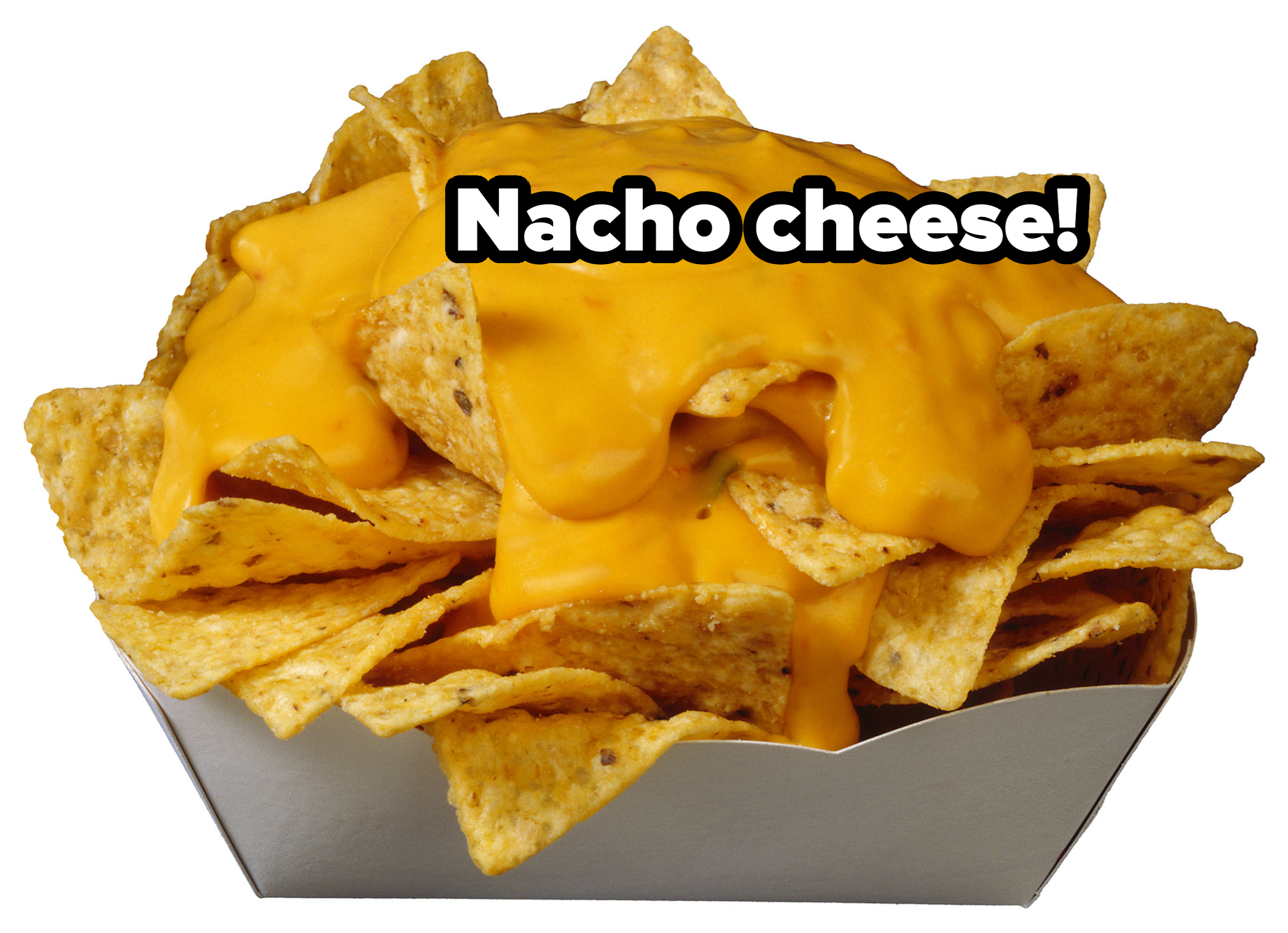 Nachos in a tray topped with creamy cheese sauce