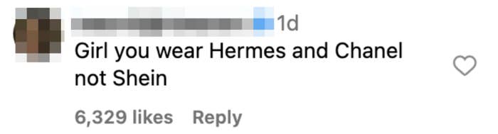 Instagram comment by user 