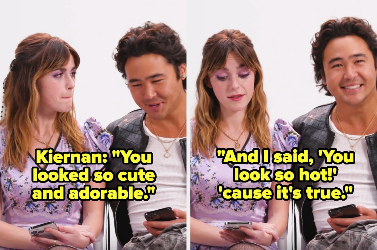 Kiernan Shipka and Nico Hiraga sit together. She says, "You looked so cute and adorable. And I said, 'You look so hot!' 'cause it's true"
