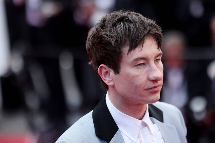 Barry Keoghan in a formal suit with a shirt and lapels on a red carpet event