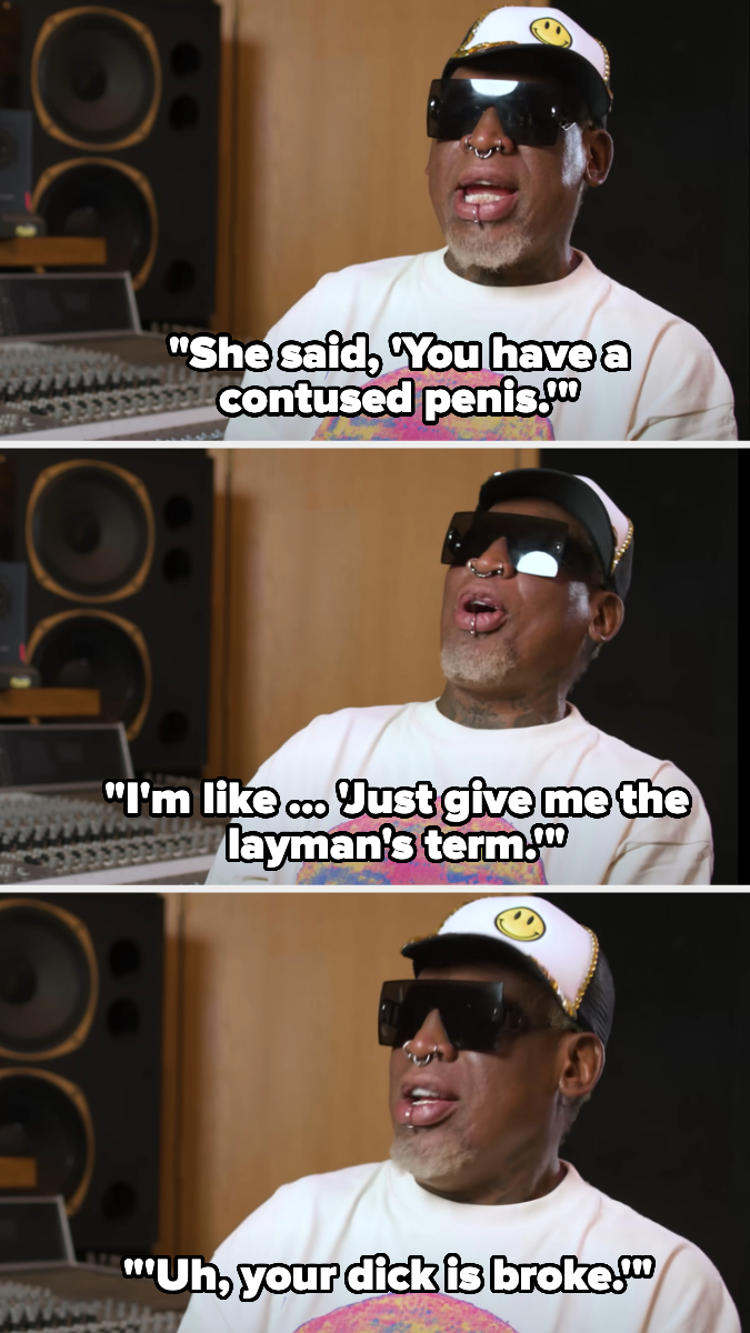 Person wearing sunglasses and a headdress  with a smiley look   shares humorous dialog  astir  a aesculapian  diagnosis